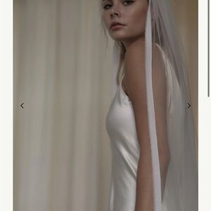 A.B Ellie Cathedral (110”) Veil with soft frayed draping silk with gold comb